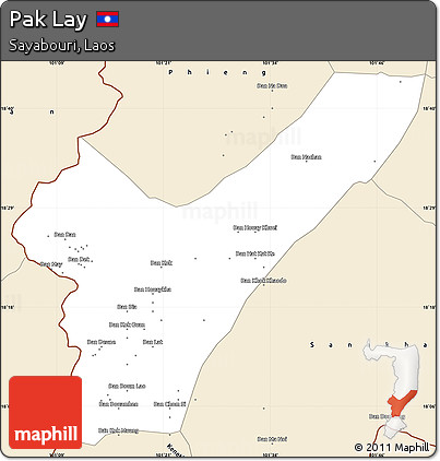 Classic Style Simple Map of Pak Lay