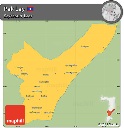 Savanna Style Simple Map of Pak Lay, single color outside