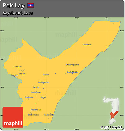 Savanna Style Simple Map of Pak Lay, single color outside