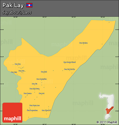 Savanna Style Simple Map of Pak Lay, single color outside