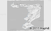 Gray Panoramic Map of Sayabouri, single color outside