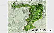 Satellite Panoramic Map of Sayabouri, lighten