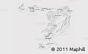 Silver Style Panoramic Map of Sayabouri, single color outside