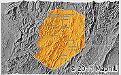 Political 3D Map of Phieng, desaturated