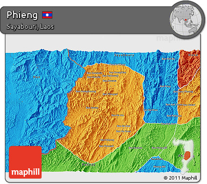 Political 3D Map of Phieng