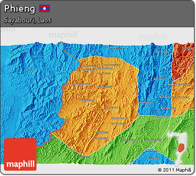 Political 3D Map of Phieng