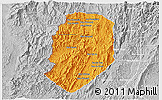 Political 3D Map of Phieng, lighten, desaturated