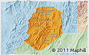 Political 3D Map of Phieng, lighten