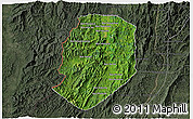 Satellite 3D Map of Phieng, darken, semi-desaturated
