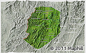 Satellite 3D Map of Phieng, lighten, semi-desaturated
