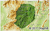 Satellite 3D Map of Phieng, physical outside