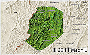 Satellite 3D Map of Phieng, shaded relief outside