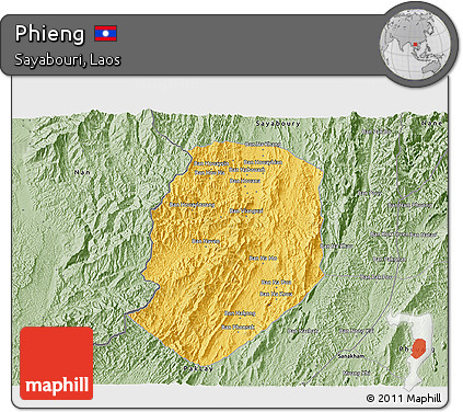 Savanna Style 3D Map of Phieng