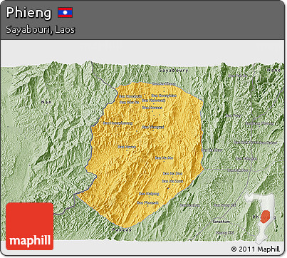 Savanna Style 3D Map of Phieng