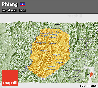 Savanna Style 3D Map of Phieng