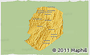 Savanna Style 3D Map of Phieng, single color outside