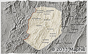 Shaded Relief 3D Map of Phieng, darken, semi-desaturated
