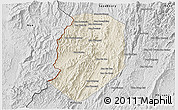Shaded Relief 3D Map of Phieng, desaturated