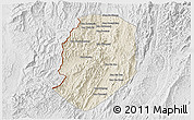 Shaded Relief 3D Map of Phieng, lighten, desaturated
