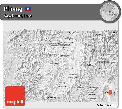 Silver Style 3D Map of Phieng
