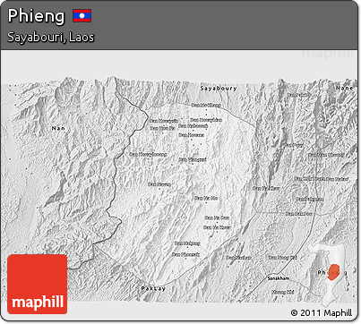 Silver Style 3D Map of Phieng