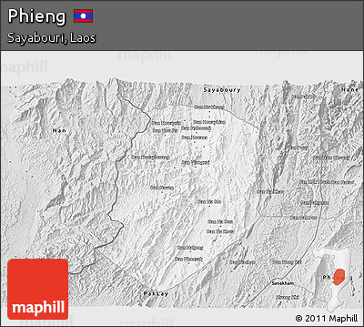 Silver Style 3D Map of Phieng