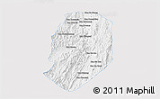 Silver Style 3D Map of Phieng, single color outside
