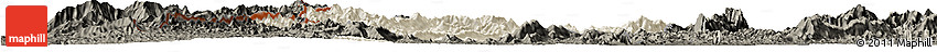 Shaded Relief Horizon Map of Phieng, darken