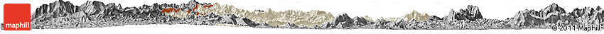 Shaded Relief Horizon Map of Phieng, darken, desaturated