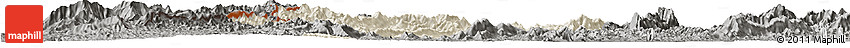 Shaded Relief Horizon Map of Phieng, darken, semi-desaturated