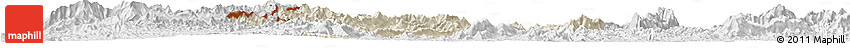 Shaded Relief Horizon Map of Phieng, lighten, desaturated