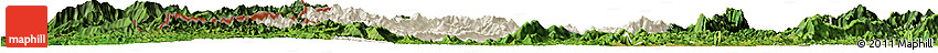 Shaded Relief Horizon Map of Phieng, satellite outside
