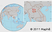 Gray Location Map of Phieng, within the entire country