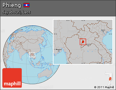Gray Location Map of Phieng