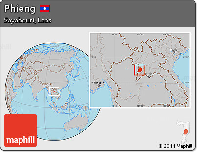 Gray Location Map of Phieng