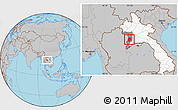 Gray Location Map of Phieng, highlighted country, highlighted parent region