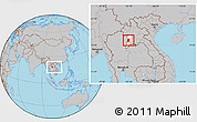 Gray Location Map of Phieng, highlighted parent region, within the entire country