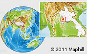Physical Location Map of Phieng, highlighted country