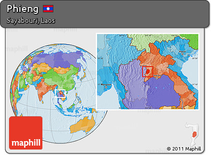Political Location Map of Phieng