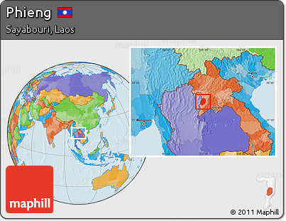 Political Location Map of Phieng