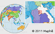 Political Location Map of Phieng, highlighted country