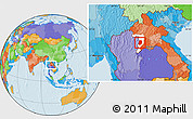 Political Location Map of Phieng, highlighted parent region
