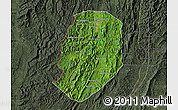 Satellite Map of Phieng, darken, semi-desaturated