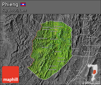 Satellite Map of Phieng, desaturated