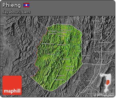 Satellite Map of Phieng, desaturated