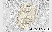 Shaded Relief Map of Phieng, lighten, desaturated