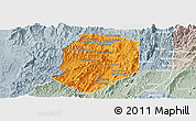 Political Panoramic Map of Phieng, lighten, semi-desaturated