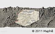 Shaded Relief Panoramic Map of Phieng, darken