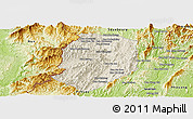 Shaded Relief Panoramic Map of Phieng, physical outside