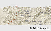 Shaded Relief Panoramic Map of Phieng